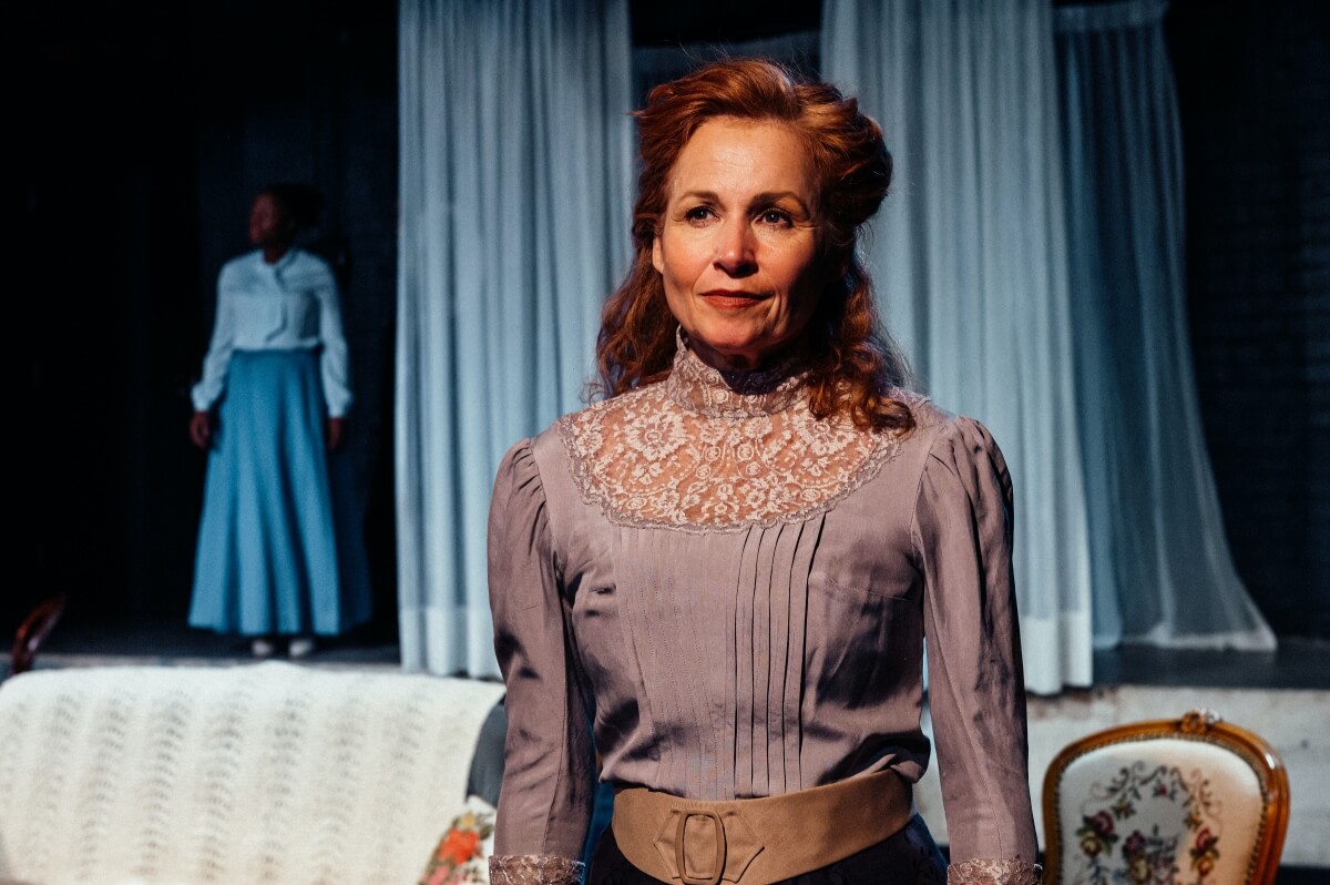 Blessing Adedijo and Raquel Duffy in the Riot King Art Market production of The Moors at The Theatre Centre (Photo: Juniper Simpson Serrano)