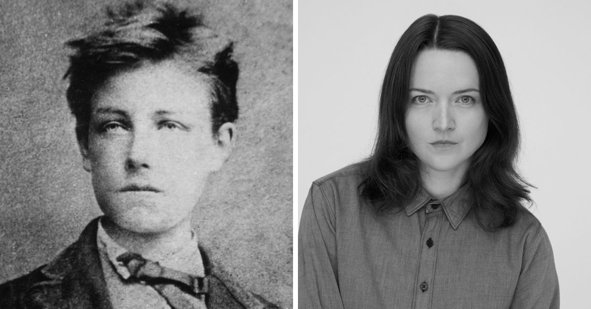 L: Portrait of Arthur Rimbaud at the age of seventeen, by Étienne Carjat, c. 1872 (Photo of the painting by Marcelo Noah/CC by 2.0); R: Playwright Susanna Fournier (Photo: John Bregar)