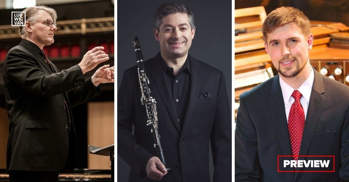 L-R: Musicata Artistic Director Roger Bergs; clarinetist Peter Stoll; pianist Stephen Boda (Photos courtesy of the artists)
