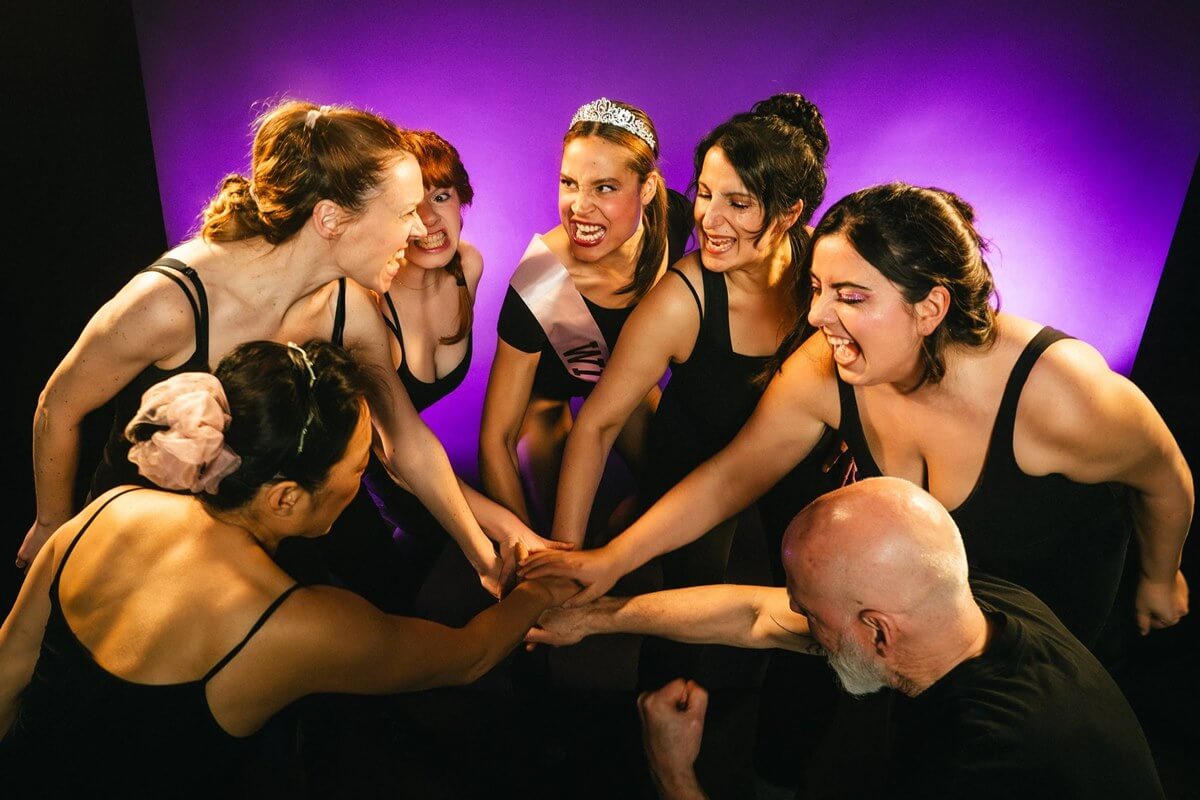 Beck Lloyd, Zorana Sadiq, Annie Luján, Oliver Dennis, Jean Yoon, Katherine Cullen, Amy Keating in Dance Nation (Photo: Elana Emer)