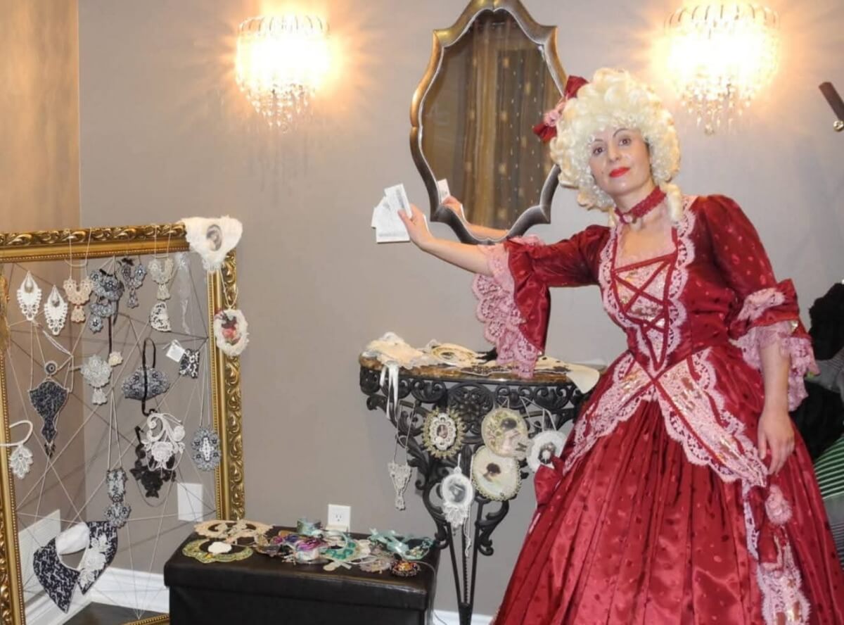 Maya Vasserman in Baroque period dress (Photo courtesy of Maya Vasserman)