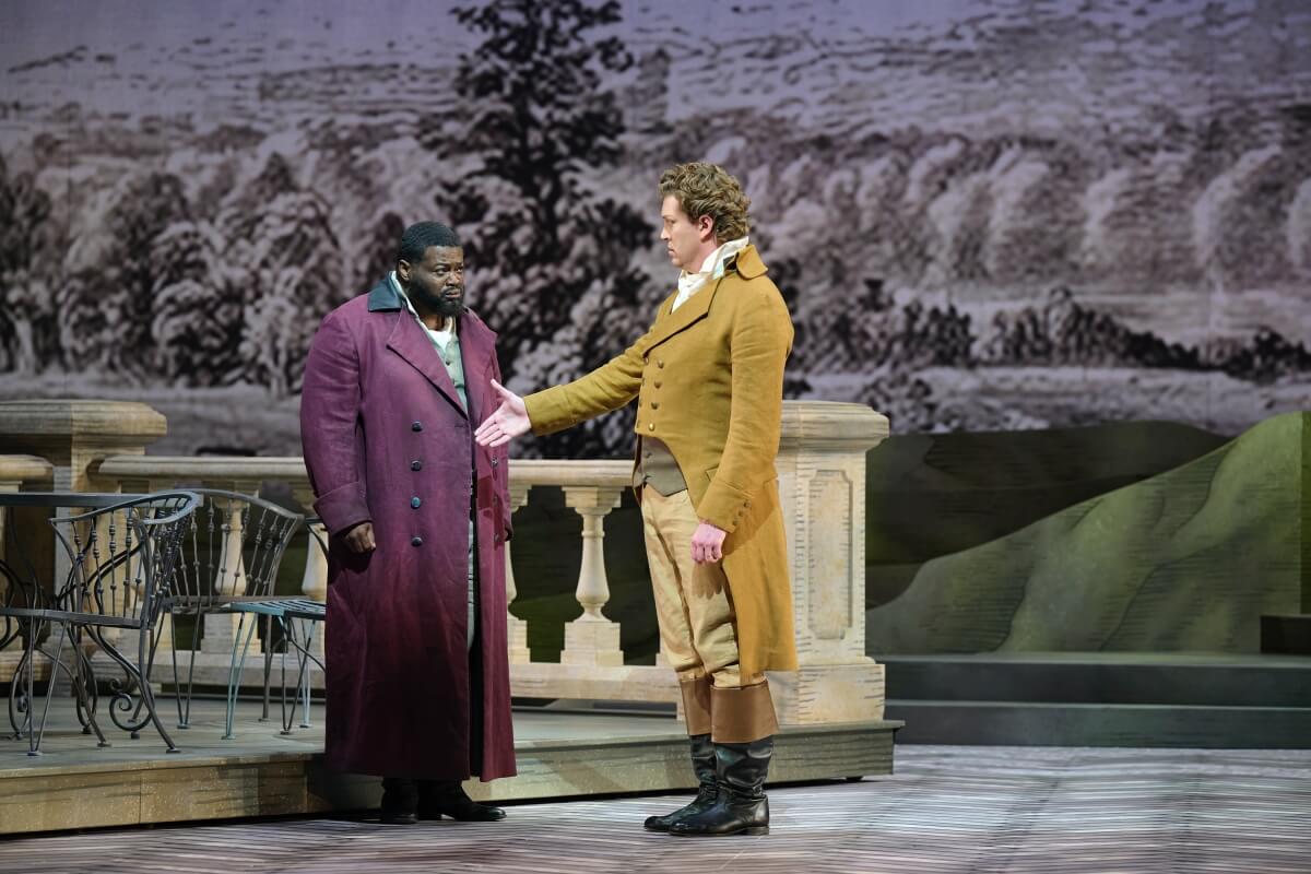 L-R: Russell Thomas as Werther and Gordon Bintner as Albert in the Canadian Opera Company’s new production of Werther, 2026 (Photo: © Michael Cooper)