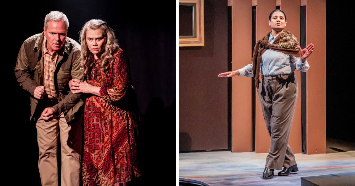 L: Ryan Hollyman (Trim) and Monica Dottor (Janie); Ellora Patnaik (Adeline) in Cicadas at Tarragon Theatre (Photo: Jae Yang)