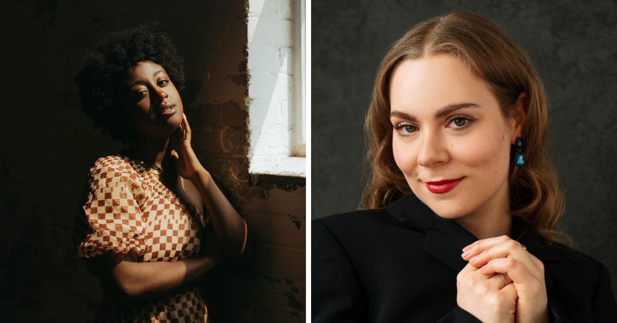 L: Mezzo-soprano Queen Hezumuryango; R: Soprano Emily Rocha (Photos: Stan Gaetz)