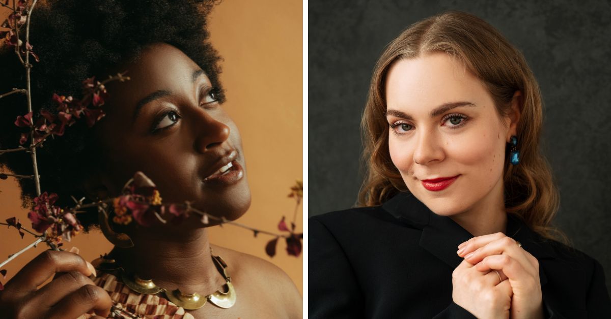 L: Mezzo-soprano Queen Hezumuryango; R: Soprano Emily Rocha (Photos: Stan Gaetz)