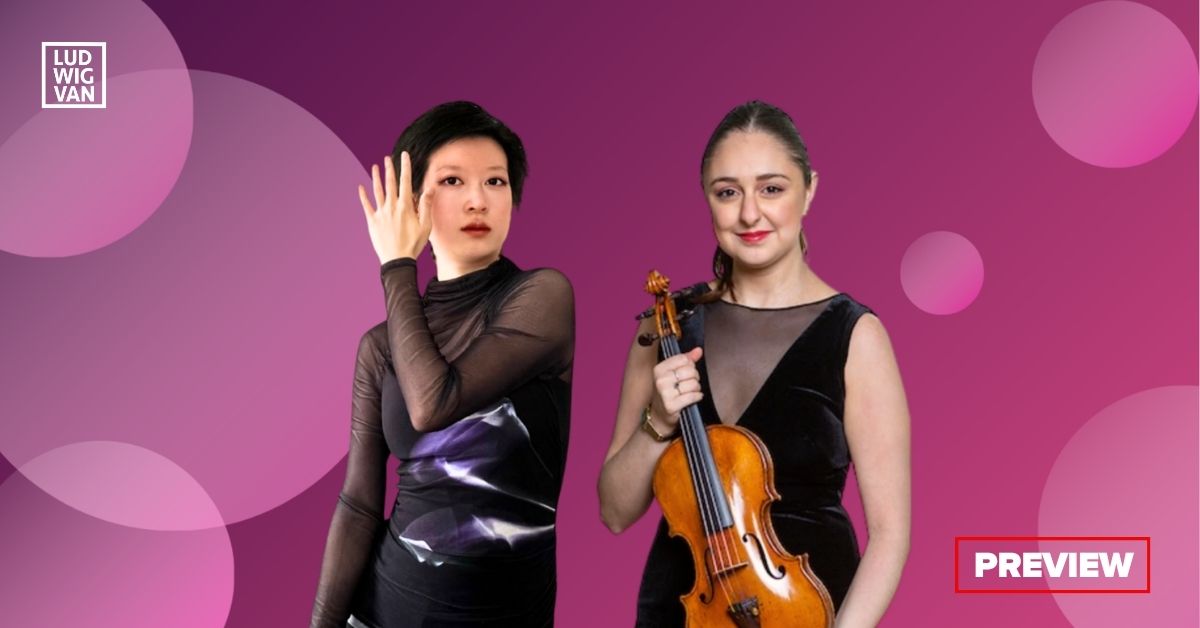 L: Pianist and Harmonaire Musique Artistic Director Ling Zhang: R: violinist 
