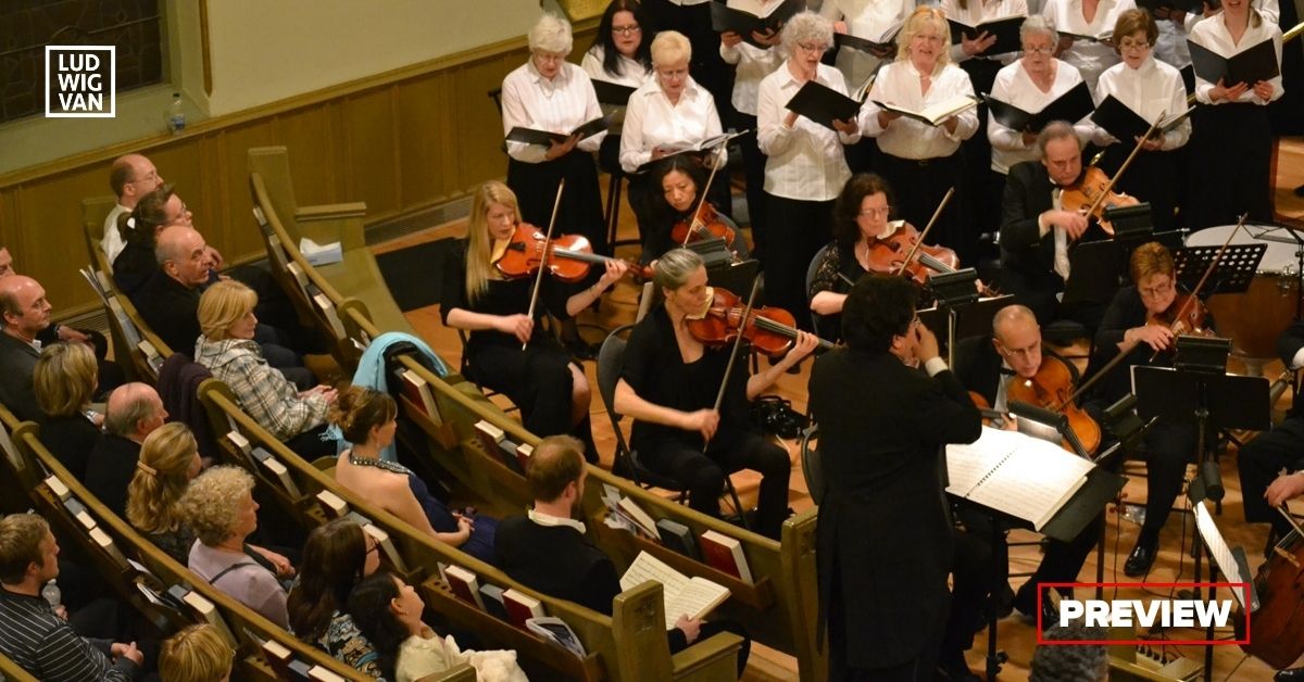 Artistic Director Charles Demuynck conducts the Masterworks of Oakville Chorus & Orchestra (Photo courtesy of Masterworks of Oakville Chorus & Orchestra)