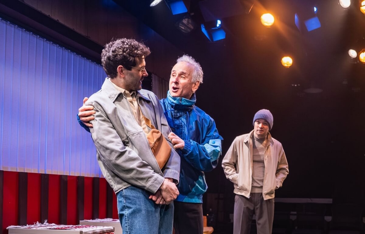 Daniel Maslany, Alon Nashman and Karl Angeles in Project Humanity/Crow’s Theatre’s The Division (Photo: Dahlia Katz)