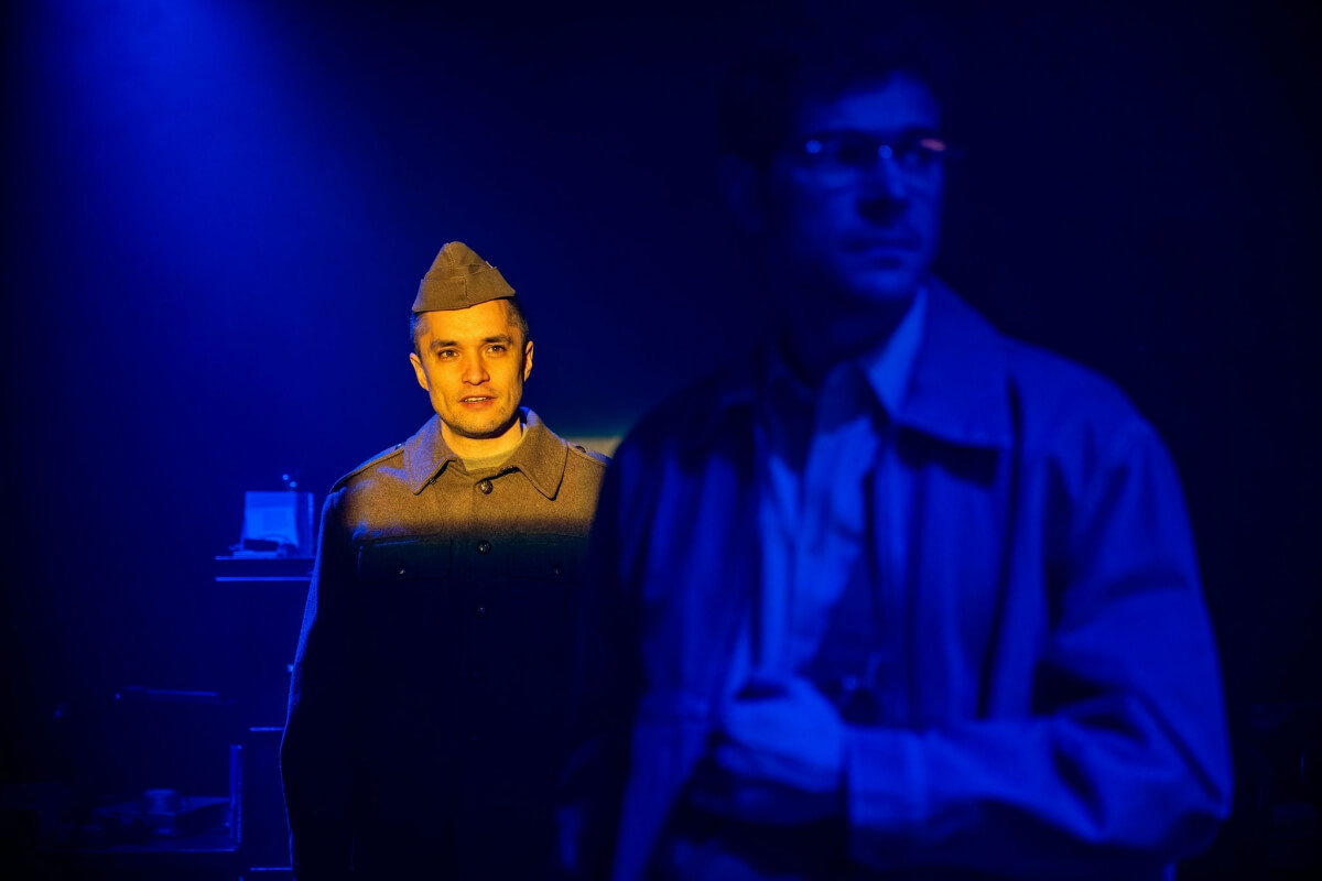 Karl Ang and Daniel Maslany in Project Humanity/Crow’s Theatre’s The Division (Photo: Dahlia Katz)