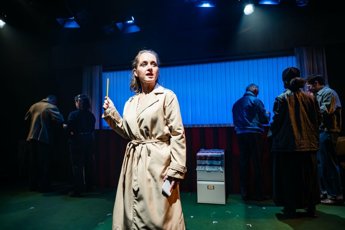 Mariya Khomutova (centre) and cast Mariya Khomutova in Project Humanity/Crow’s Theatre’s The Division (Photo: Dahlia Katz)