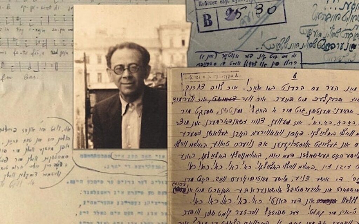 From the album booklet: researcher and scholar Moisei Beregovsky and some of the work he collected (Photo: Six Degrees Records)