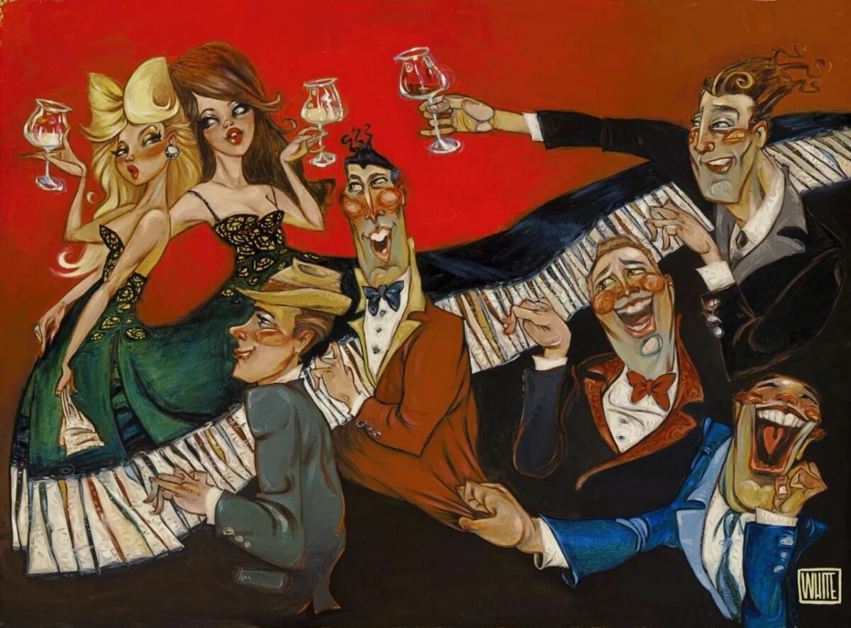 Tickling the Ivory (Painting by Todd White)