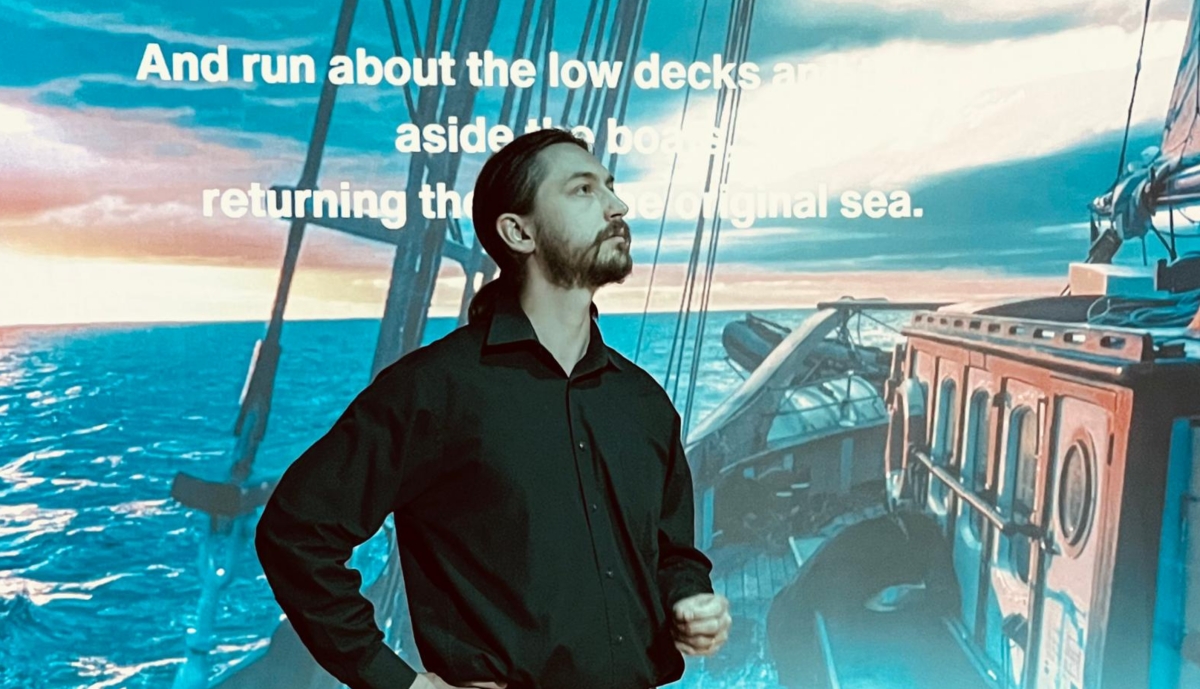 Alexander Cappellazzo sings “The Seaman, an Epilogue” from Five Songs from Northern Seas by composer Gavin Bryars (Photo courtesy of Cultureland Opera Collective)