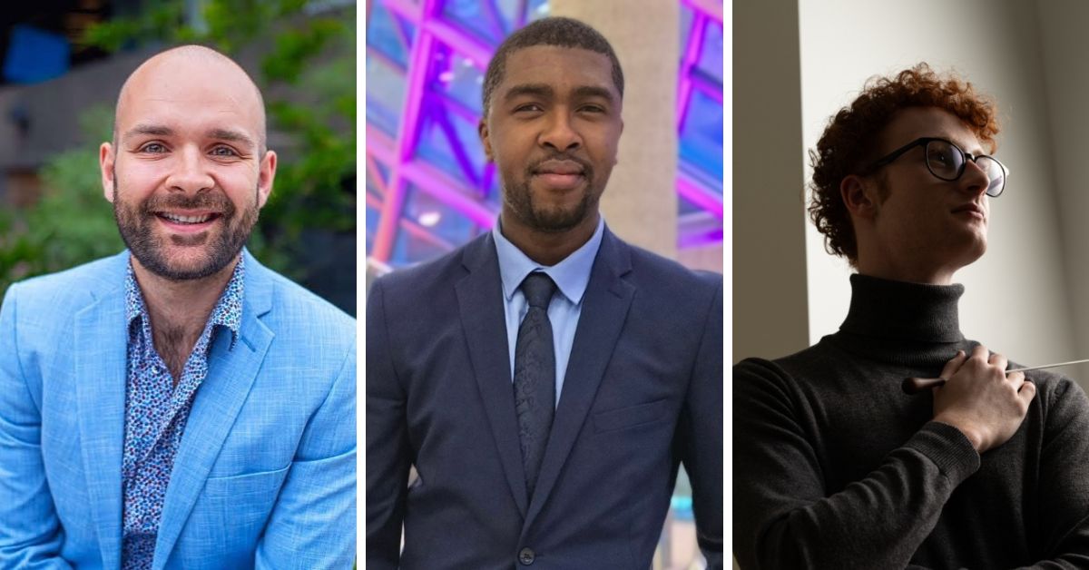 L-R: Incoming Conductor Fellow & Assistant to the Music Director Thomas Burton & incoming Conducting Apprentices Charles Amoah and Keegan Thomas Hedley (Photos courtesy of the artists)