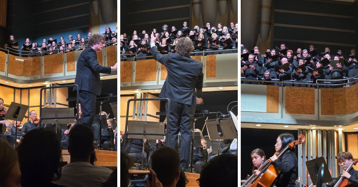 Michael Newnham conducts Orchestra Toronto, with soloists Leslie Ann Bradley, Soprano, Simona Genga, Mezzo Soprano, the Orpheus Choir of Toronto, and RESOUND Choir in Mahler's Symphony No. 2, "Resurrection", at George Weston Recital Hall, June 6, 2026 (Photo: Anya Wassenberg)