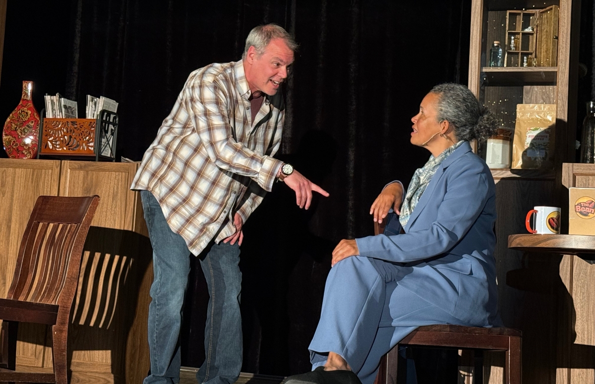 Derek Ritschel and Kirsten Alter in playwright Norm Foster’s The Bean, The Foster Festival (Photo: Emily Oriold)
