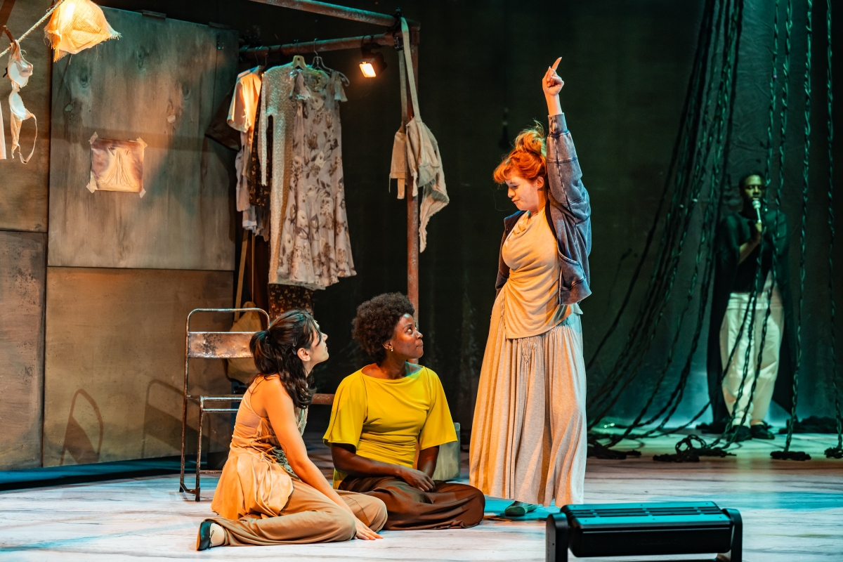L-R: Sasha Khan, Oyin Oladejo, Amy Keating, and Danté Prince in Medusa at Soulpepper Theatre (Photo: Dahlia Katz)