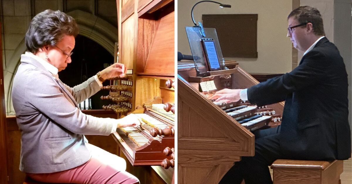 L-R: Organists Nicole Keller; Aaron James