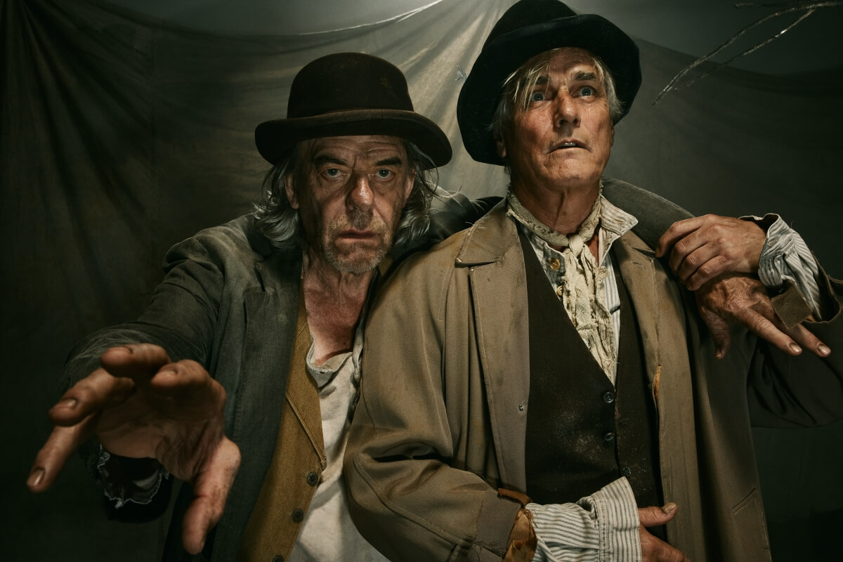 L-R: Tom McCamus as Estragon and Paul Gross as Vladimir, Waiting for Godot. Stratford Festival 2026 (Photo: Dariane Sanche)